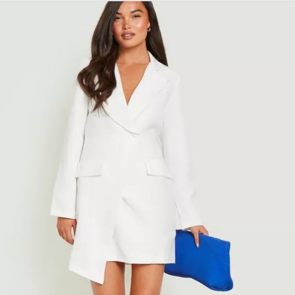 boohoo Tall Asymmetric Wrap Front Blazer Dress NWT